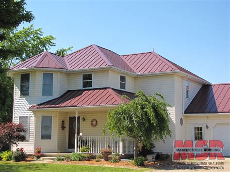 burgundy metal roof house|burgundy metal siding.